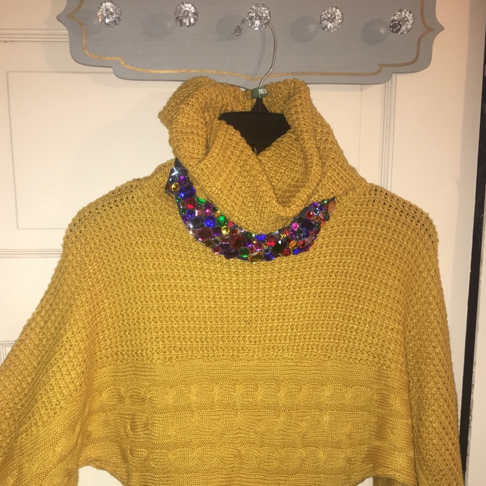Gorgeous Mustard colored cowl neck sweater